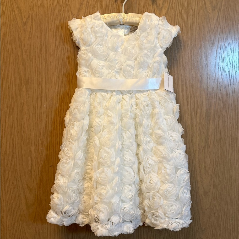 Gymboree Ivory Rosette Satin-Waist Girls Formal Dress
